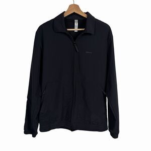 Oliver's Jacket Windbreaker Mens Small Black Two Way Zip Hiking Outdoors Casual